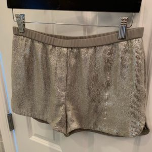 Club Monaco Silver Sequin Shorts